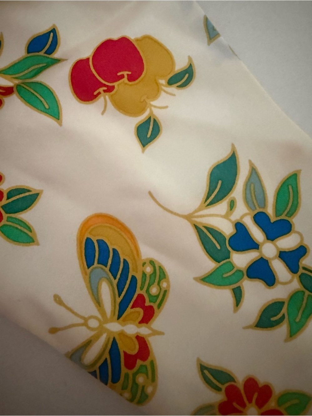 Butterfly Floral Halter Scarf Top Y2K Made in USA vintage 100% Silk - Picture 5 of 9